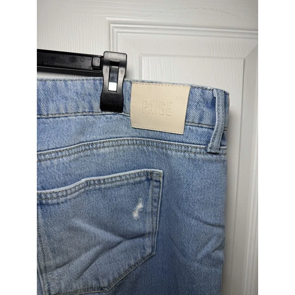 PAIGE Mader Denim Mini Skirt Size 34 Plus Size Distressed Raw Hem NWT
